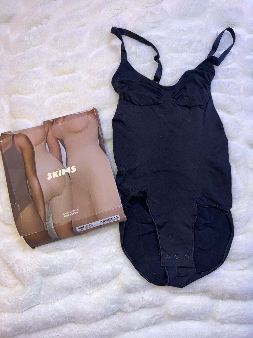 Skims Seamless Sculpt Brief Bodysuit - Onyx Medium